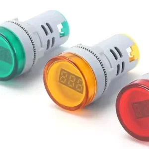 IP55 22mm Panel Mount Multi Color Industrial Signal Light Digital Display LED Voltage Indicator Light Volt Meter