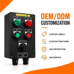 IP65 Explosion Proof Push Button Control Box 220V 380V Remote Local Selector for Pump Fan Motor Control