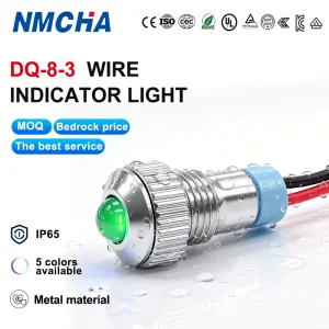 IP65 Waterproof Green Indicator Light DQ-8-3 Factory Certified Sealed Design Suitable for Outdoor Equipment