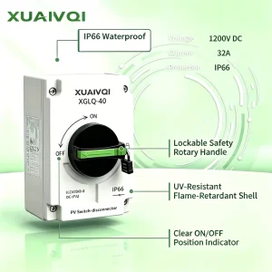 IP66 Waterproof DC 1000v 40A 50A 4 POLE Solar Isolator Isolation Disconnect Switch Disconnectors With Solar Connector