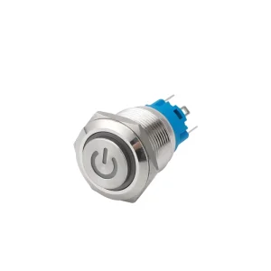 IP67 Waterproof 16mm Diameter Reset On Off 1NO1NC Momentary Metal Push Button Switch 220V With Power Symbol