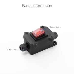 IP67 Waterproof Inline Cord Rocker Switch 2Pin 2 Position Outdoor Toggle Switch with Dual Side Cable Entry for Automotive