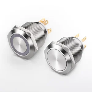 Illuminated 22mm Waterproof Electrical Small Mechanical Car Metal Led Momentary 12v Dc Push Button Switch