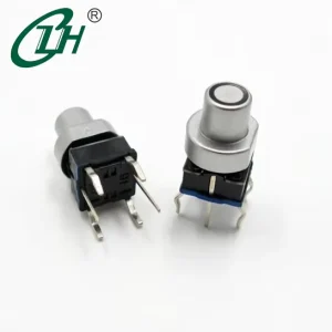 Illuminated Tactile Brass Push Button Switch 1NO KFCA0704-12.2H White Base Red LED Micro Switch with Cap Direct From Factory