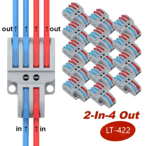 In Stock Power Terminal Block 2/3/5 Pole 221-412/221-413/221-415 Electrical Quick Wire Connector For LED Light