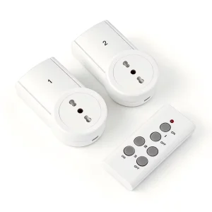 Indoor Remote Control Switch Socket 10A Italy Standard 2 Outlet with Controller