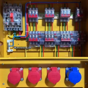 Industrial Distribution Box Portable 3 Phase MCB Isolator Power Distro Board 4 Way Outlet Socket for Site Workshop Construction