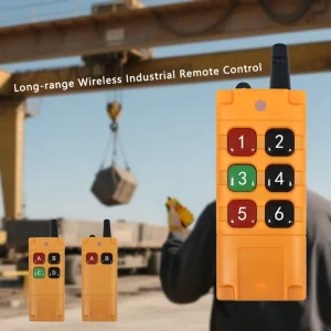 Industrial Grade Wireless 433MHz Clone Remote Control Yellow 4 6 Button for Bridge Crane Hoist Gantry Construction Winch Switch