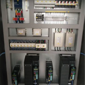 Industrial Indoor Power Distribution Box Custom PLC Control Cabinet Lock Low Voltage Protection 100A Current Metal Construction