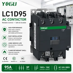 Industrial LC1D Series AC Contactor 3 Pole Electrical Contactor for Motor Pump Compressor HVAC Automation