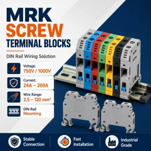 Industrial MRK Terminal Block Series DIN Rail Mount Screw Clamp Connector