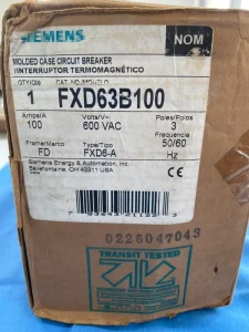 Industrial Miniature Circuit Breaker 100A FXD63B100 50 60Hz