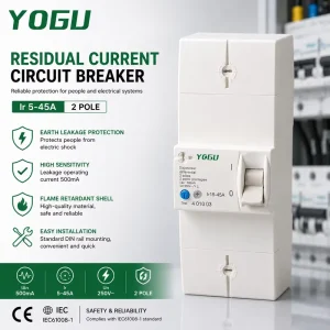 Industrial RCCB Adjustable Earth Leakage Circuit Breaker 230V 400V 2P 4P Power Distribution Protection
