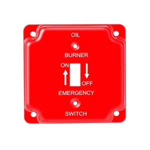 Industrial Safety Setup Fire Rated Material Professional Series Rectangular Steel Plate Red Toggle Switch Plate for Oil Burner