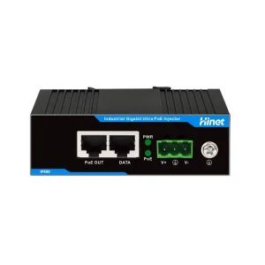 Industrial Single Port 60W IEEE8023at PoE Injector DIN Rail Multi Speed Power Over Ethernet Adapter for WiFi 7 AP PTZ Speaker