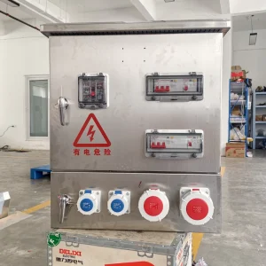 Industrial Sockets Equipped Construction Site Power Distribution Box IP66 Waterproof Stainless Steel Outdoor Electrical Panel