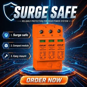 Industrial Solar Surge Protector T2 Type DC 1200V 3P 40A Photovoltaic SPD Lightning Arrester for Off-Grid System