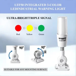 Integrated LED Industrial Equipment Indicator Light with Three Colors 180 degree Foldable and Includes a Buzzer