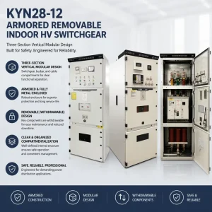 Intelligent KYN28 12 High Voltage Switchgear 4 Compartment Isolation Middle Mounted Handcart Seismic Design