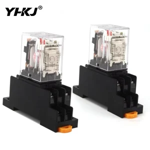 Intermediate Relay HH62P LY2NJ 10A Micro Small Electromagnetic Relay AC/DC12V24V AC110V 220V 380V With 8 Pins Socket Base PTF08A