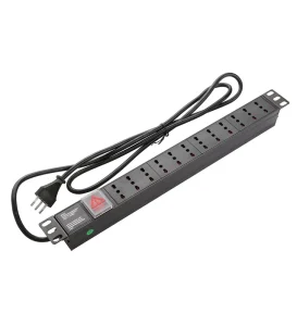 Italian 19-inch 1U PDU Switch for Power Distribution 6-12way Socket With Surge Protection