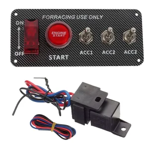 JDM Racing Culture Carbon Fiber Racing Car Toggle Switch Ignition Engine Start Push LED Button Panel