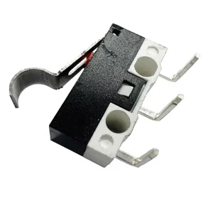 JLC Brand DIP Black White 1A 125VAC Plastic Micro Limit Switch Curved Lever Arm 3 Pins Right Angle 500000 Cycle Life