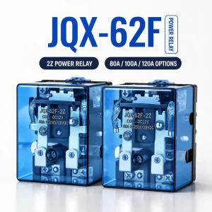 JQX 62F 2Z 120A High Power Relay DPDT 2NO 2NC 12V 24V 220V AC DC Coil Silver Alloy Contacts Heavy Duty Electromagnetic Relay