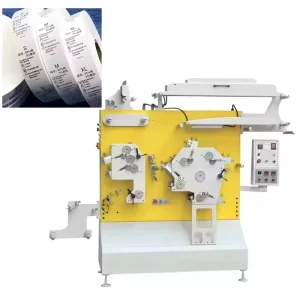 JR-1542 Cotton Tape Nylon Taffeta and Clothing Care Labels 4+2 Colors Letterpress Label Flexo Printing Machine
