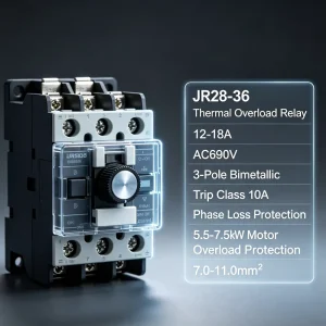 JR28 25/JR28 93 3-Phase Bimetallic Thermal Overload Relay with Overload Protection Adjustable Current 10A Rated Voltage AC690V