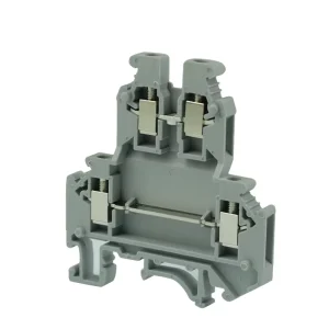 JUT1-2.5/2-GY 2 Layer Screw Terminal Block for PLC Cabinet Din Rail 500V 24A Rated External Wiring 2.5 Square mm