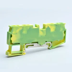 JUT14 4 2 2PE 4mm2 2 in 2 Out Ground Industrial Self locking Distribution DIN Rail Clip Electrical Terminal Blocks