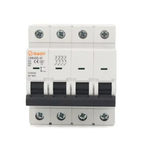 JVM65ND 63 4P Copper Miniature Circuit Breakers 25A Rated 6KA Electronic Overload Short Circuit Protection for EV Charging B C D