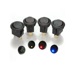 KCD1 ON OFF Rocker Switch 3 Pin with LED Lamp Illumination 12V Round Mini Rocker Toggle Switch