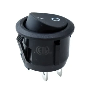 KCD1 Round Rocker Switch 2 Pin SPST ON OFF I O Mark Black Snap in Mini Round Boat Toggle Power Switch for Household Appliances