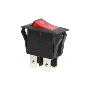KCD3 Rocker Switch DPST 4 Pin 20A 250V Heavy Duty T125 Red Lighted Toggle Switch On Off for Coffee Machine Heater Marine