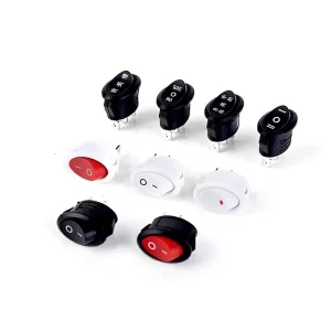 KCD7 Rocker Switch with Light Two Pin Two Position Three Pin Three Position Oval Toggle Switch Rocker Power Switch