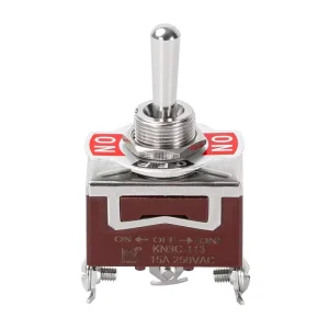 KN3C 113 ON OFF (ON) 1 Pole SPDT 3P Screw Toggle Switch