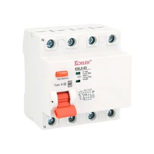 KNL5-63 50/60Hz 415V 4P 63A 30mA RCD for Commercial Building Factory Power Distribution