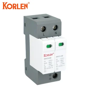 KORLEN 2P SPD 30-60kA 385V T2 Lightning Protection Industrial Residential Solar Systems Surge Protector IP20