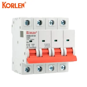 KORLEN 6KA 63A 4P 40A 415V C TYPE PV Solar Electric Din Rail MCB Miniature Circuit Breaker PA66