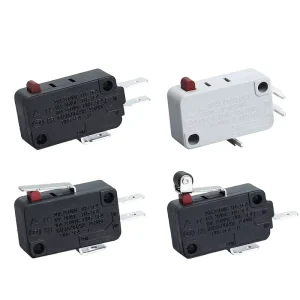 KW4 3Z 3 5A Straight Handle Micro Switch SPDT NO Lever PCB Terminal Limit Switches with Wheels for 3D Printer 150 250V Limit