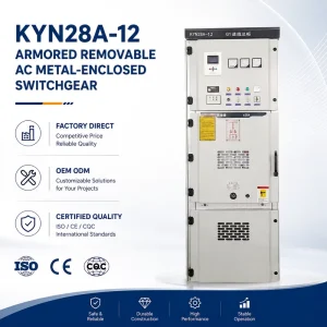KYN28A 12 High-voltage Switchgear Metal IP4X Protection Industrial Use Complete Assembly with Incoming Outgoing Lines