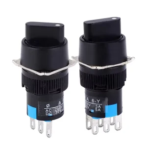 LA16 2 3 Position Rotary Selector Knob Plastic Push Button Switch