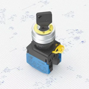 LA36MA Y 22MM Key Lock Selector Switch Position Customize 10A High Current 250VAC Screw Terminal IP40 Plastic