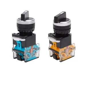 LA38-11X2 Knob Switch 20X3 Rotary Push Button Self-Locking 2-Position/3-Position Selector Switch with Optional Long Handle