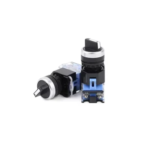 LA38 11X3 Self Locking Stay Put Rest Handle Direct Rotary Knob 3 Position Selector 1NO 1NC Emergency Stop Push Button Switch