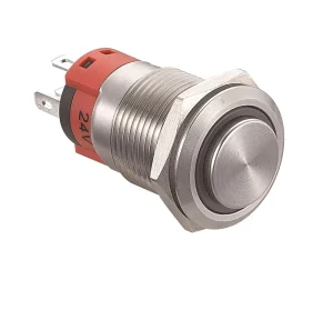 LA38 Series 16mm Stainless Steel LED Illuminated Push Button Switch Waterproof IP65 Max Voltage Electronic Momentary