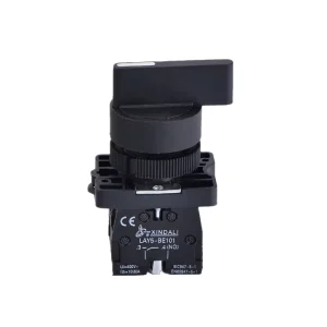 LAY5-EJ33 Latching Push Button 22mm Latching Rotary Selector Switch 1 NO 2 Position 220V 10A Black IP45