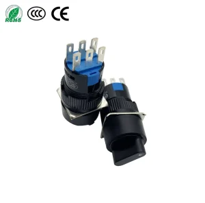 LAY50-16AY-22XS Diameter 16mm Round Head Rotary Knob Switch 2NO 2NC Two-position Three-position Plastic Turn Button Selector